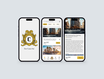 The Continental Hotel (John Wick) App ai generated airbnb design system future tech hotel hotel property hotel property view john wick list view property ui the continental hotel ui ux