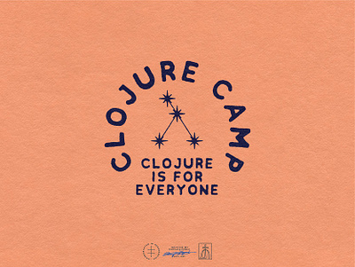 Clojure Camp camp font lettering logo logo design logo designer logotype night outdoor retro sans serif sky stars text type typeface typography vector vintage wordmark