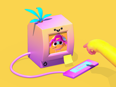 Cute 3D visual 3d 3d visual branding colorful cute character mascot vivid