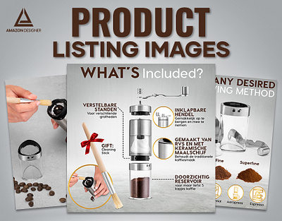 Listing Images || Manual Coffee Grinder adobe illustrator adobe photoshop amazon amazon a amazon ebc amazon listing amazon listing images ebc ebc design enhanced brand content graphic design listing listing design listing images