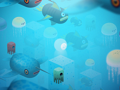 What's inside the sea ? adobe adobeillustrator adobephotoshop characterdesign design illustration illustrator isometric vector