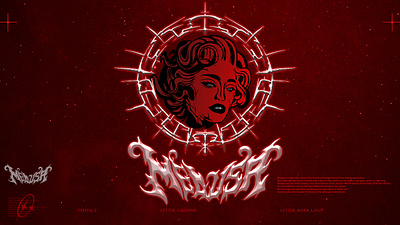 MEDUSA HEAD WITH LETTERING CUSTOME art design graphic graphic design head illustration logo medusa mytology snake vector