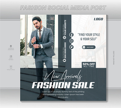 Fashion Social Media Post branding brochure design facebook post flyer graphic design illustration instagram post logo ui