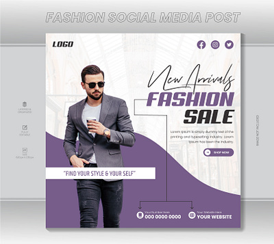 Fashion Social Media Post branding brochure design facebook post fashion fashion instagram post fashion sale flyer graphic design illustration instagram post logo sale ui