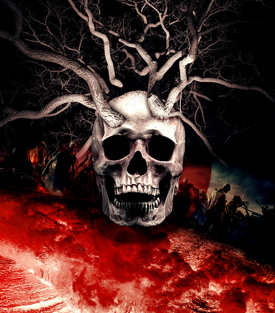 Digital Illustrations composition digital illustration graphic design hell illustration la muerte layout macabre photoshop tree typography