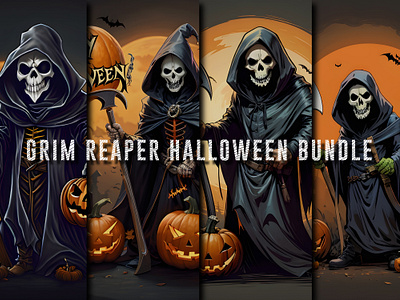 Grim Reaper Halloween Bundle art creepy fall halloween halloweencostume halloweenmakeup halloweenparty happyhalloween horror makeup october pumpkin scary spooky spookyseason trickortreat