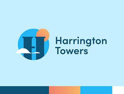 LOGO - Harrington Towers apartments branding building building logo housing identity logo renting tower logo towers