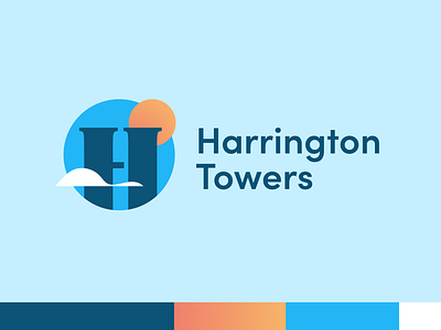 LOGO - Harrington Towers apartments branding building building logo housing identity logo renting tower logo towers