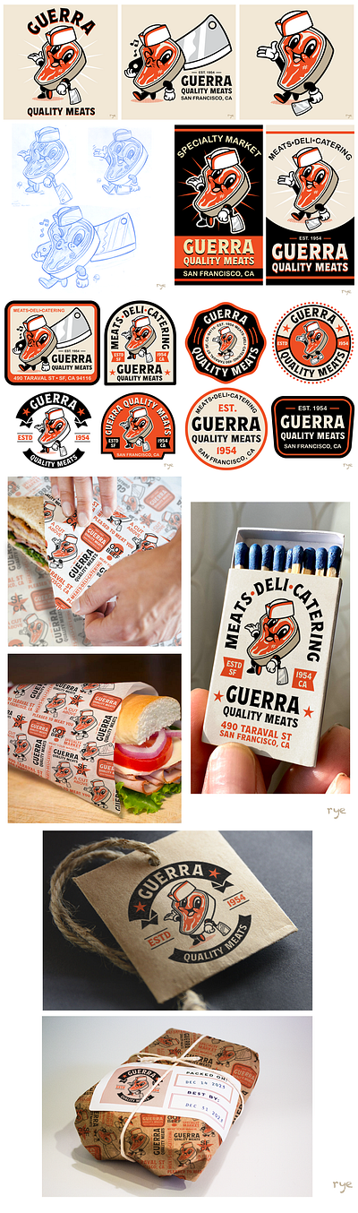 Guerra Quality Meats branding character design design graphic design graphic design illustration vector