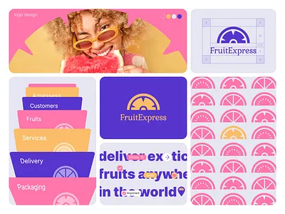 Fruit Express -Brand Design for Delivery Startup banner brand branding card clean colorful logo delivery delivery app delivery branding ecommerce branding food delivery fruit logo designer mark minimal modern logo online store restaurant branding store typography