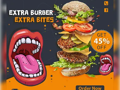 Social media burger ads ads advertising burger graphic design illustration social media vector