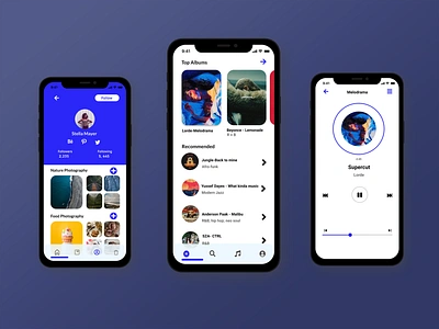 Minimalistic screens for a Music app app apps branding clean cleaneui design figma graphic design illustration iphone8 layout logo minimalistic mobileui music musicapp ui uiux ux vector