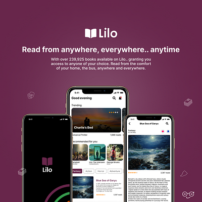 LILO Book Reading Mobile App UI Design design figma product design ui ux web