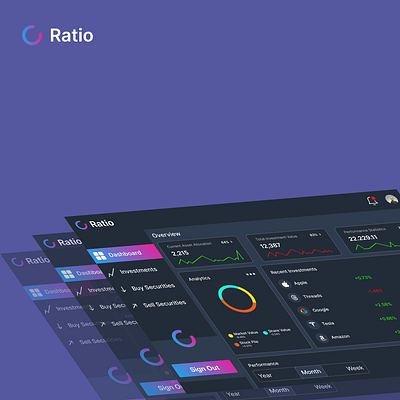 Ratio - Investment Dashboard UI Design design figma product design ui ux
