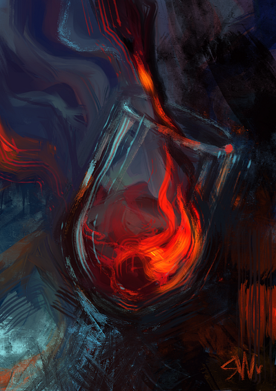 Glass of Fire 2d art illustration