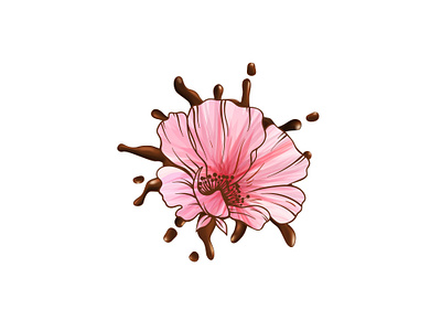 flower and chocolate shop branding clean concept design illustration logo minimal typography ui vector