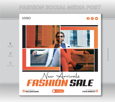 Fashion Social Media Post branding brochure design facebook post fashion fashion sale flyer graphic design illustration instagram post logo sale ui