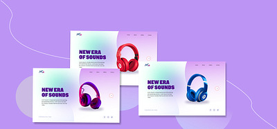 Headphone landing page 🎧 animation branding graphic design headphones ui