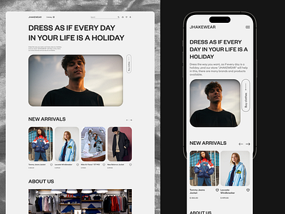 Jhakewear | Olnline-store Homepage Responsive brand clothingstore design ecommerce online online store responsive store ui ux uxui web webdesign