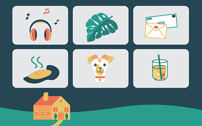 Home Life Icons / Sticker Pack cute design flat illustration graphic design icons illustration stickers ui vector