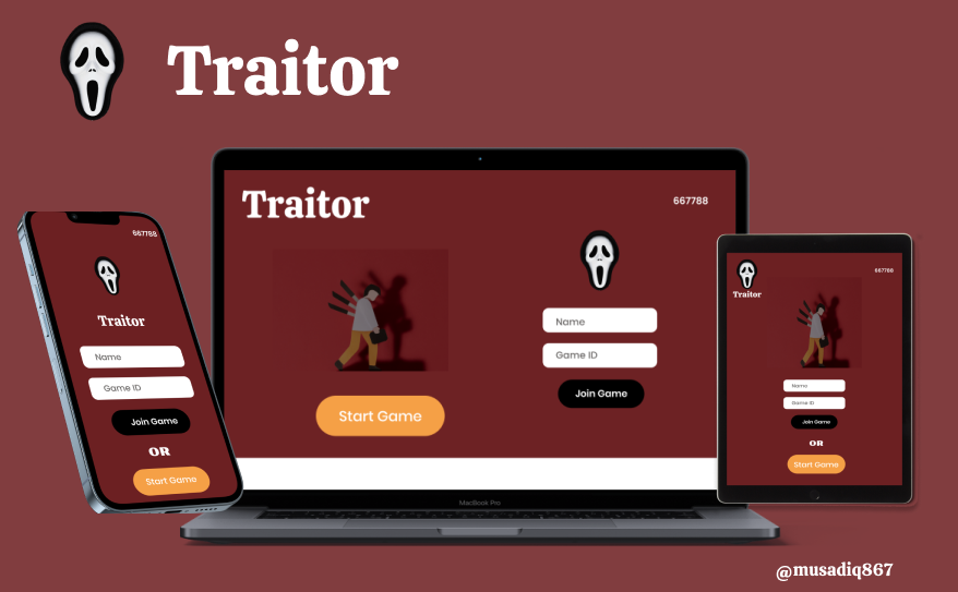 Traitor game home screen by Musadiq Shafique on Dribbble