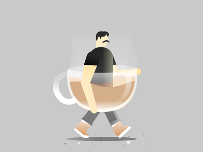 Chai lover animation artwork branding chai character graphic design human illustration loop motion motion design motion graphics moustache stay positive tea tea lover vector visual walk cycle walking