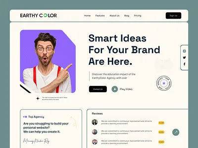 Digital Agency Landing Page branding digital agency earthycolor homepage idea minimal mockup mrinmoy team trend ui ui ux website
