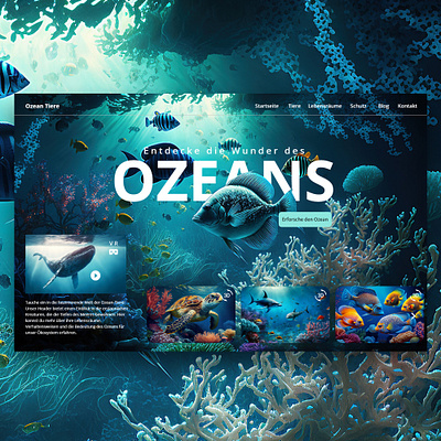 Ozean Tiere Header - Hero design elementor header hero homepage inspiration landingpage ui ux webdesign wordpress