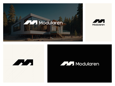 Modularen abstract logo branding graphic design house logo logo moder logo modul house