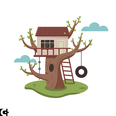 Tree house animation graphic design