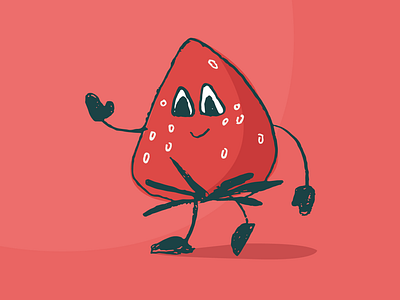 Strawberry Character branding graphic design illustration logo vector
