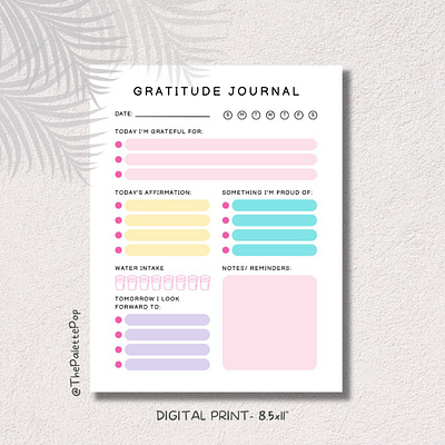 Gratitude Journal- 8.5x11" design print typography