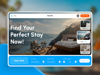 Hotel & Resort booking landing page banner booking hotel landingpage maditation resort stays summer travel travelagency ui website weekend