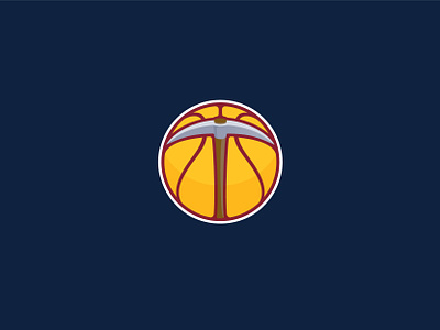 Denver Nuggets (Alt. Logo) basketball blue branding champions champs denver denver nuggets design jokic logo maroon nba nuggets pick axe red yellow