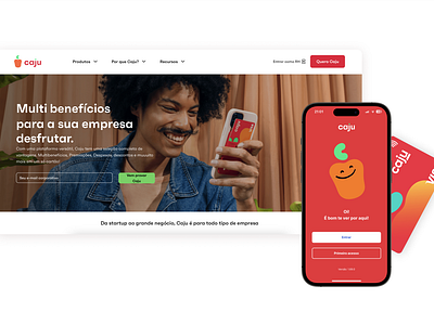 Caju Benefícios - UX & Brand Design app branding discovery illustration interface product product design startup ui ux