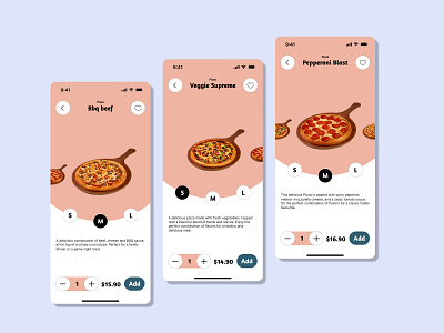 Pizza Mobile App graphic design ui