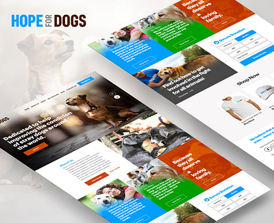 Hope For Dogs- Non-Profit Oragnization adobe photoshop animal design dogs figma landing page ngo ui uiux web design website design