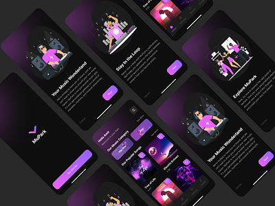 MuPark - Music Player App app app design dark dark mode design music music player ui video player