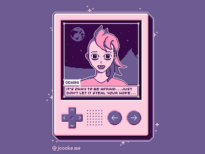 Hope | Pixel Art Handheld Device anime artwork character concept feminine futuristic girl uplifting video game art