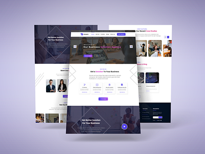 Business Solution Agency Landing page figma landing page mobile app ui ui ux designer web design website