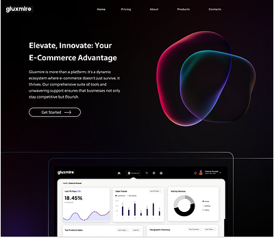 Gluxmire dashboard design figma landing ui ui ux web