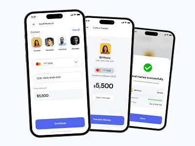 Digital Wallet App- Send money Screens 3d illustration app design app ui ux design banking app clean crypto app currency finance app marketplace minimal mobile app onboarding ui design ui ux user interface ux design wallet wallet app