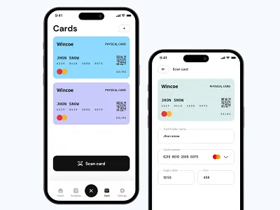 Digital Wallet App- Cards Screen 3d illustration app design app ui ux design banking app clean crypto app currency finance app marketplace minimal mobile app onboarding ui design ui ux user interface ux design wallet wallet app