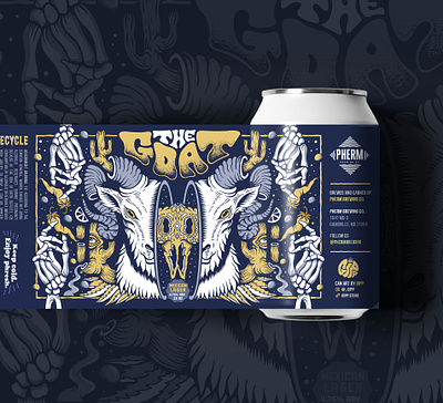The Goat - Mexican Lager Can Design beer beer art beer can beer label can design hand drawn illustration packaging design