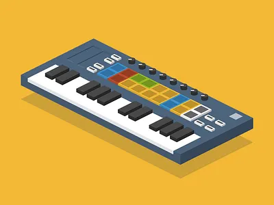 FLkey controller illustration isometric midi vector