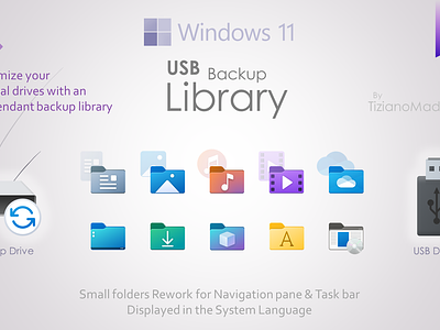 Windows 11 USB/HDD Backup Library additional backup custom customicon customization customized drive drives external hdd icon icons libraries library logo restore usb windows windows11 windows11icons