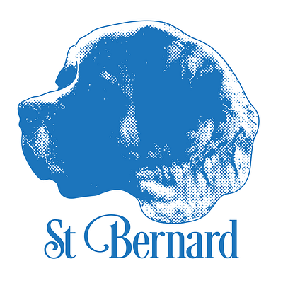 St. Bernard logo design dog halftone icon logo design wordmark