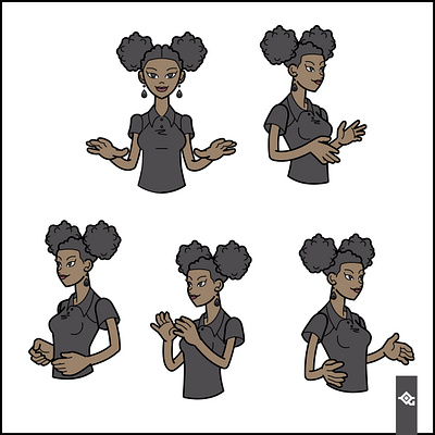 hand gestures afro american black character video game