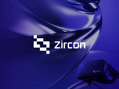 Zircon | Virtual Reality (VR) brand Logo ai brand brand identity branding logo logo mark nft pixel pixel logo virtual reality visual identity vr vr brand vr logo z logo