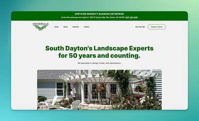 Centerville Landscape Website Redesign branding graphic design ui web design web development webflow